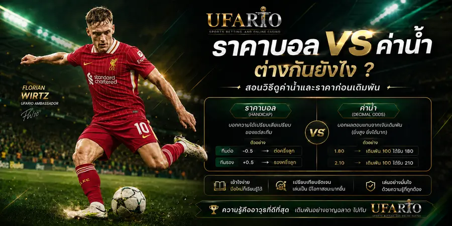 ราคาบอล VS ค่าน้ำ ต่างกันยังไง