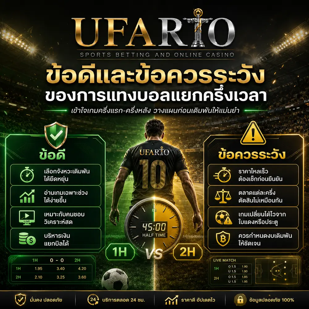 ข้อดีและข้อควรระวังของการแทงบอลแยกครึ่งเวลา